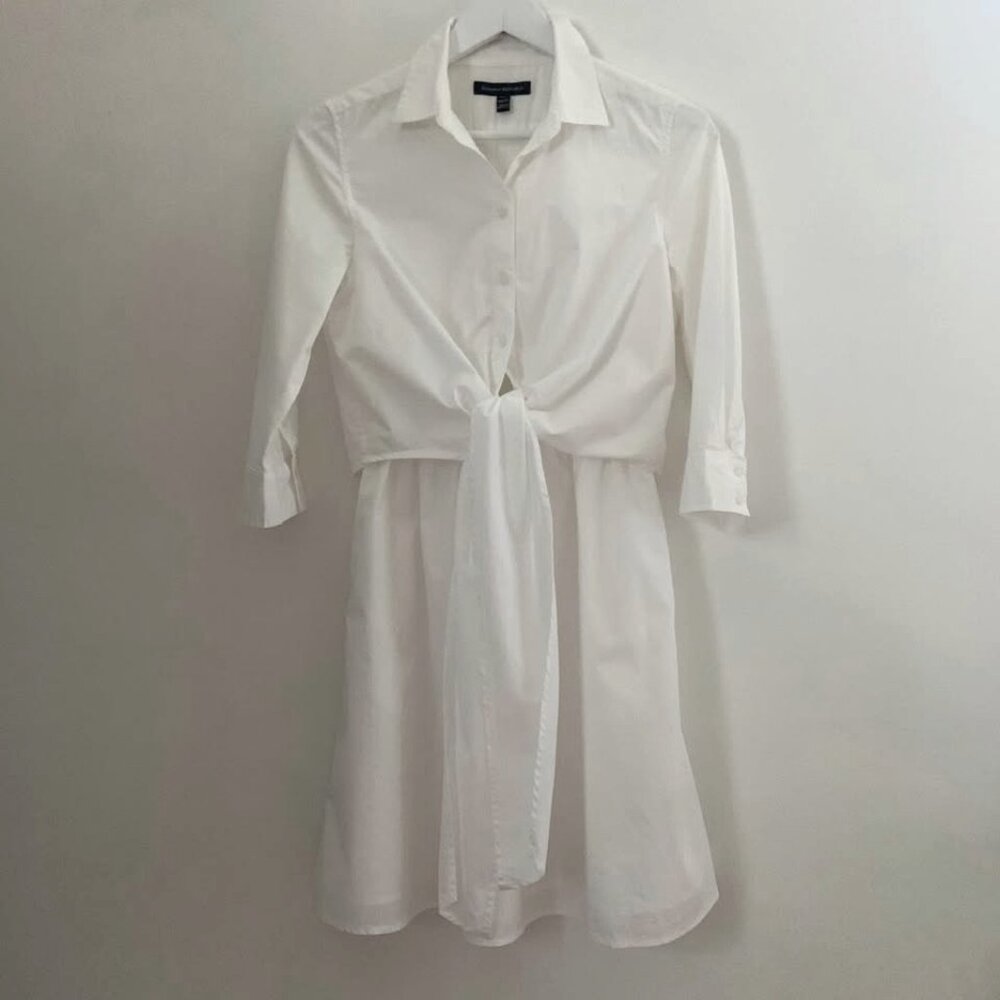 Banana Republic White Cotton Shirt Dress